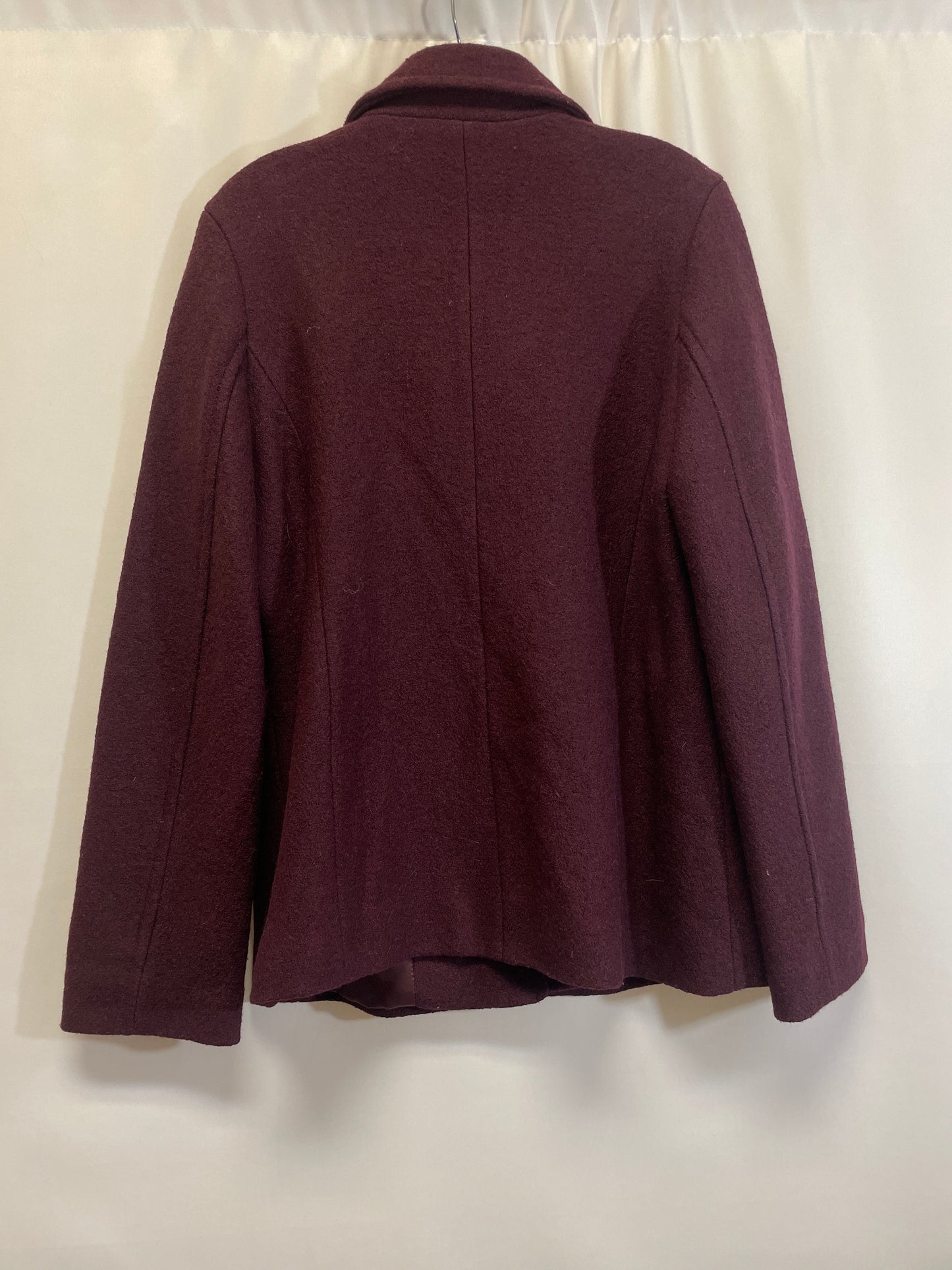 Purple Coat Peacoat Lands End, Size M