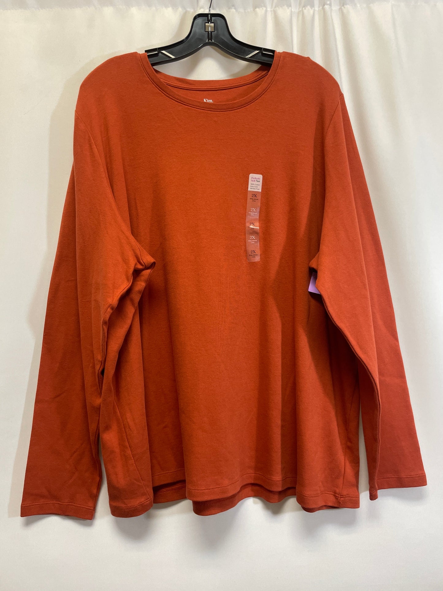 Orange Top Long Sleeve Kim Rogers, Size 2x