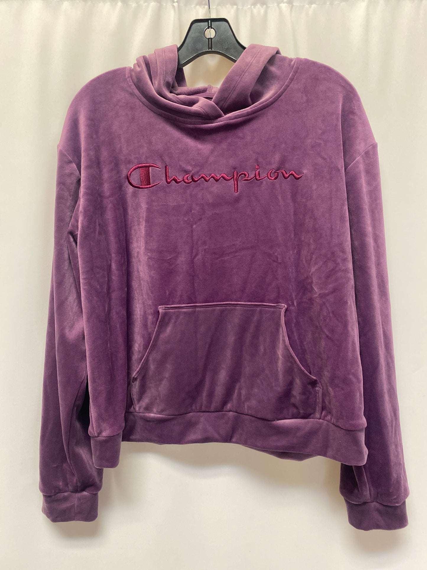 Purple Athletic Sweatshirt Hoodie Champion, Size L