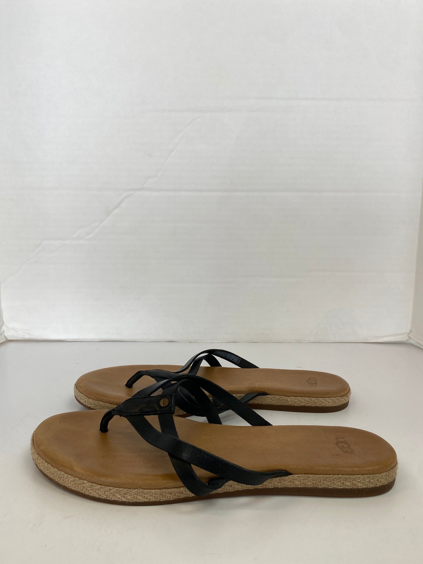 Black Sandals Flats Ugg, Size 9