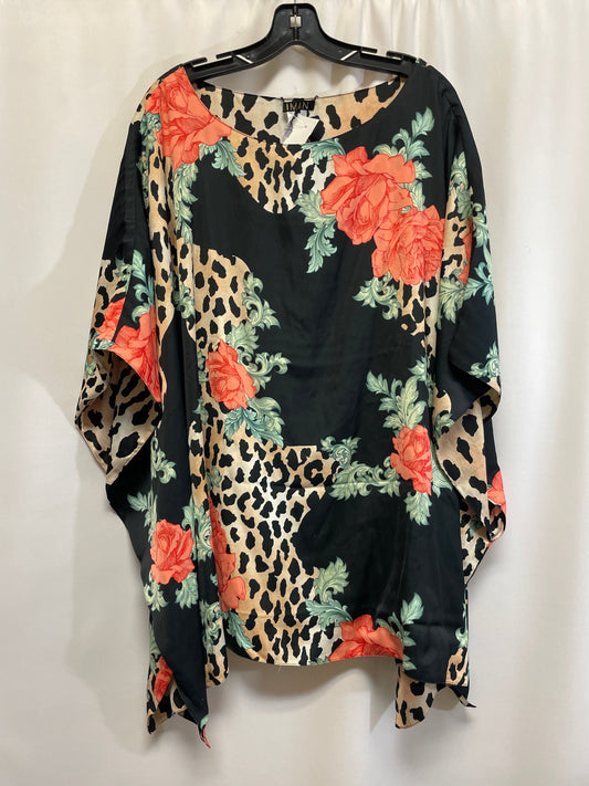 Top Short Sleeve By Iman Hsn In Animal Print, Size: 2x