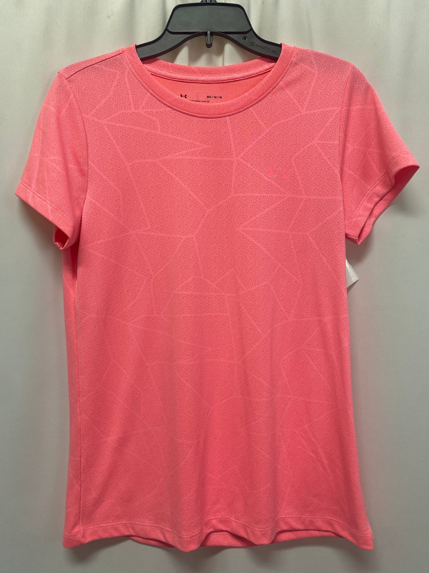 Athletic Top Short Sleeve By Under Armour In Pink, Size: M