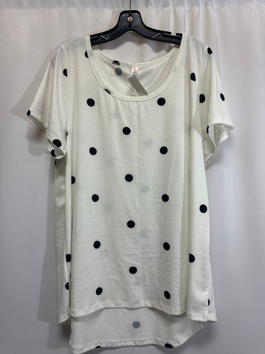 Top Short Sleeve By Lularoe In White, Size: 2x