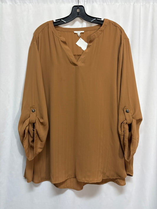 Top Long Sleeve By Maurices In Brown, Size: 3x