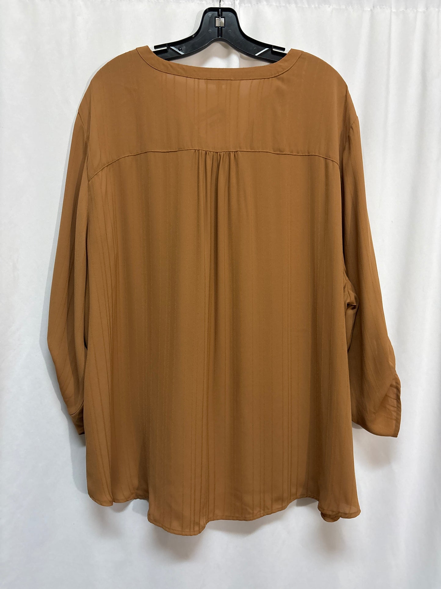 Top Long Sleeve By Maurices In Brown, Size: 3x