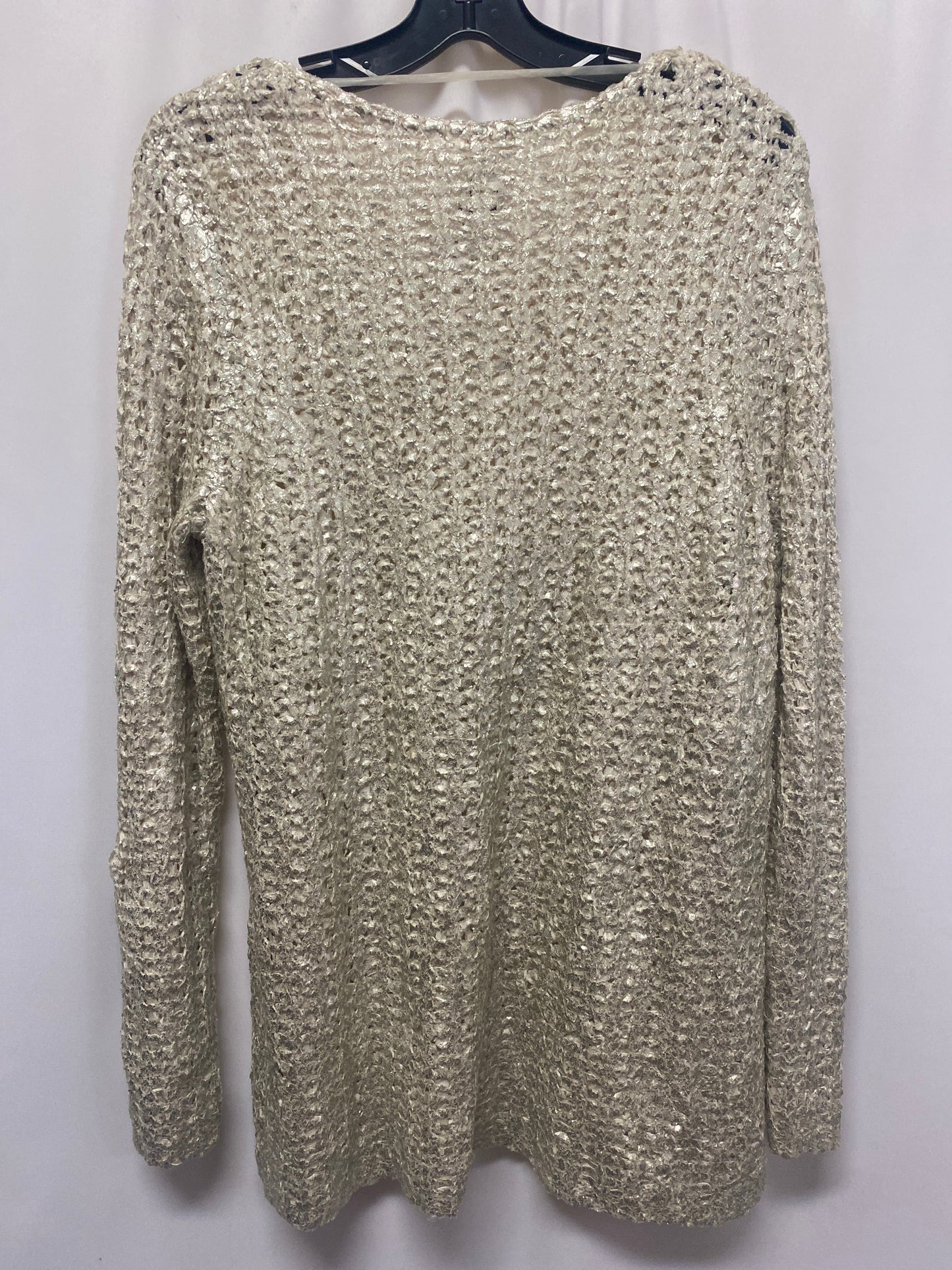 Top 3/4 Sleeve By Chicos In Silver, Size: L