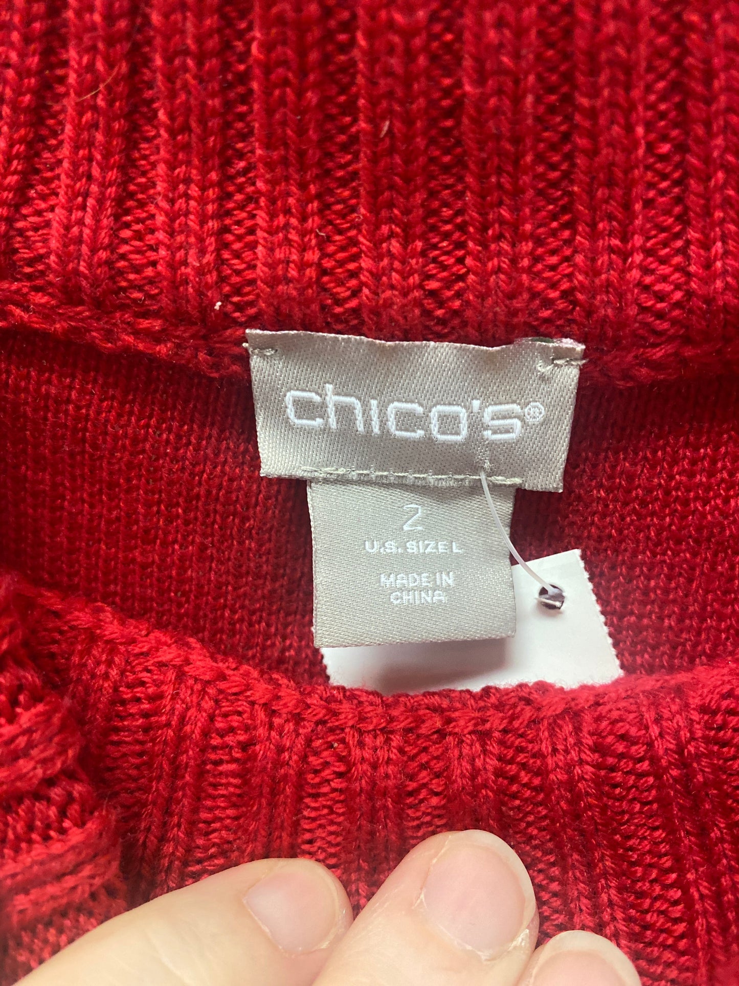 Dress Sweater By Chicos In Red, Size: L