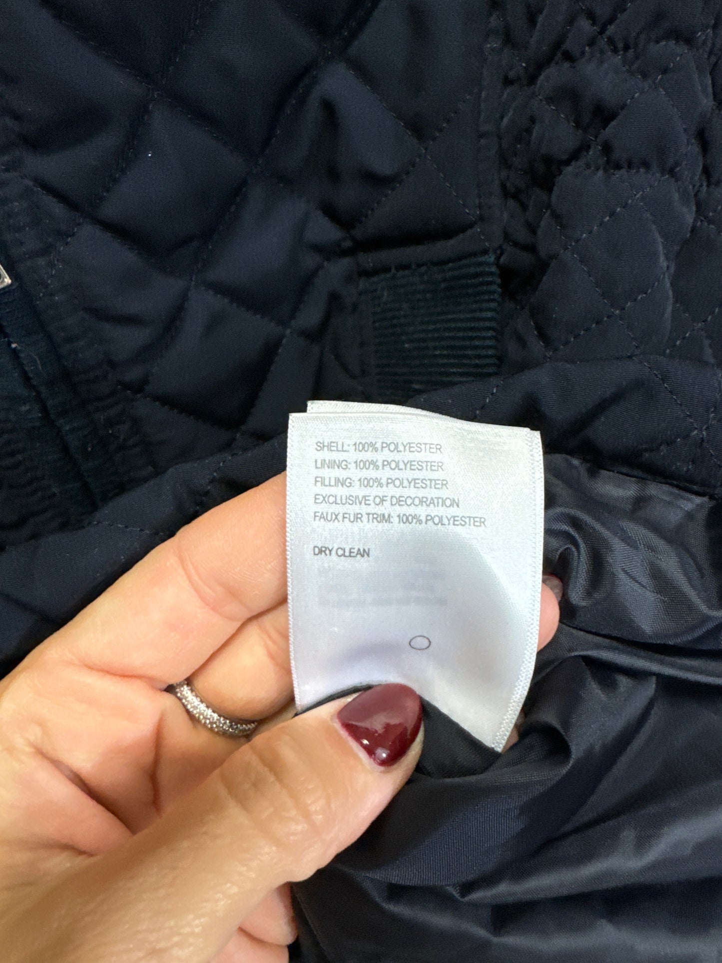 Coat Puffer & Quilted By Laundry In Navy, Size: M