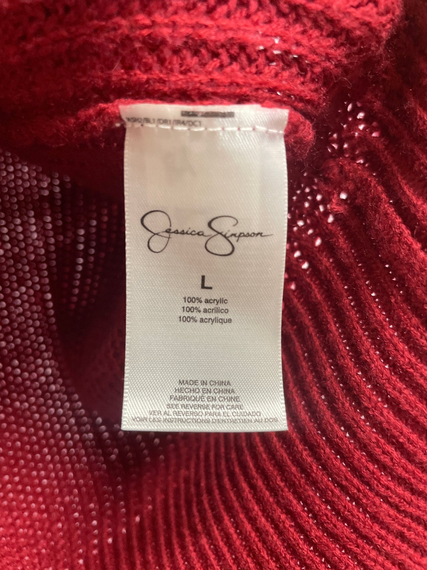 Sweater By Jessica Simpson In Red, Size: L