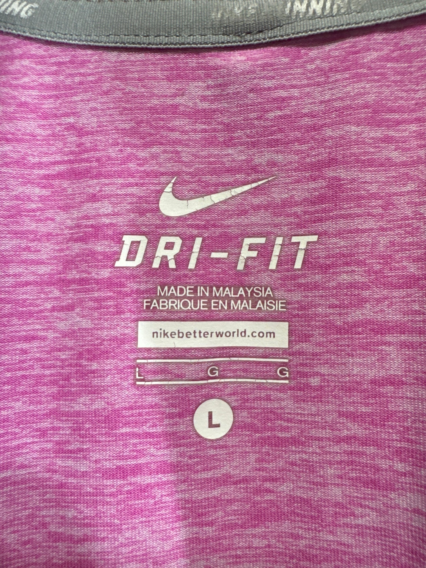 Athletic Top Long Sleeve Crewneck By Nike In Pink, Size: L