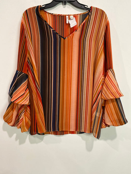 Top Long Sleeve By Cato In Orange, Size: Xl