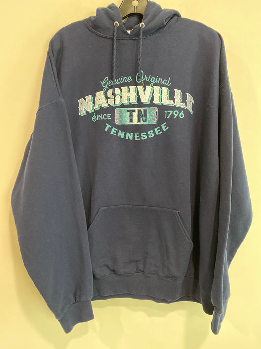 Sweatshirt Hoodie By Clothes Mentor In Blue, Size: 2x