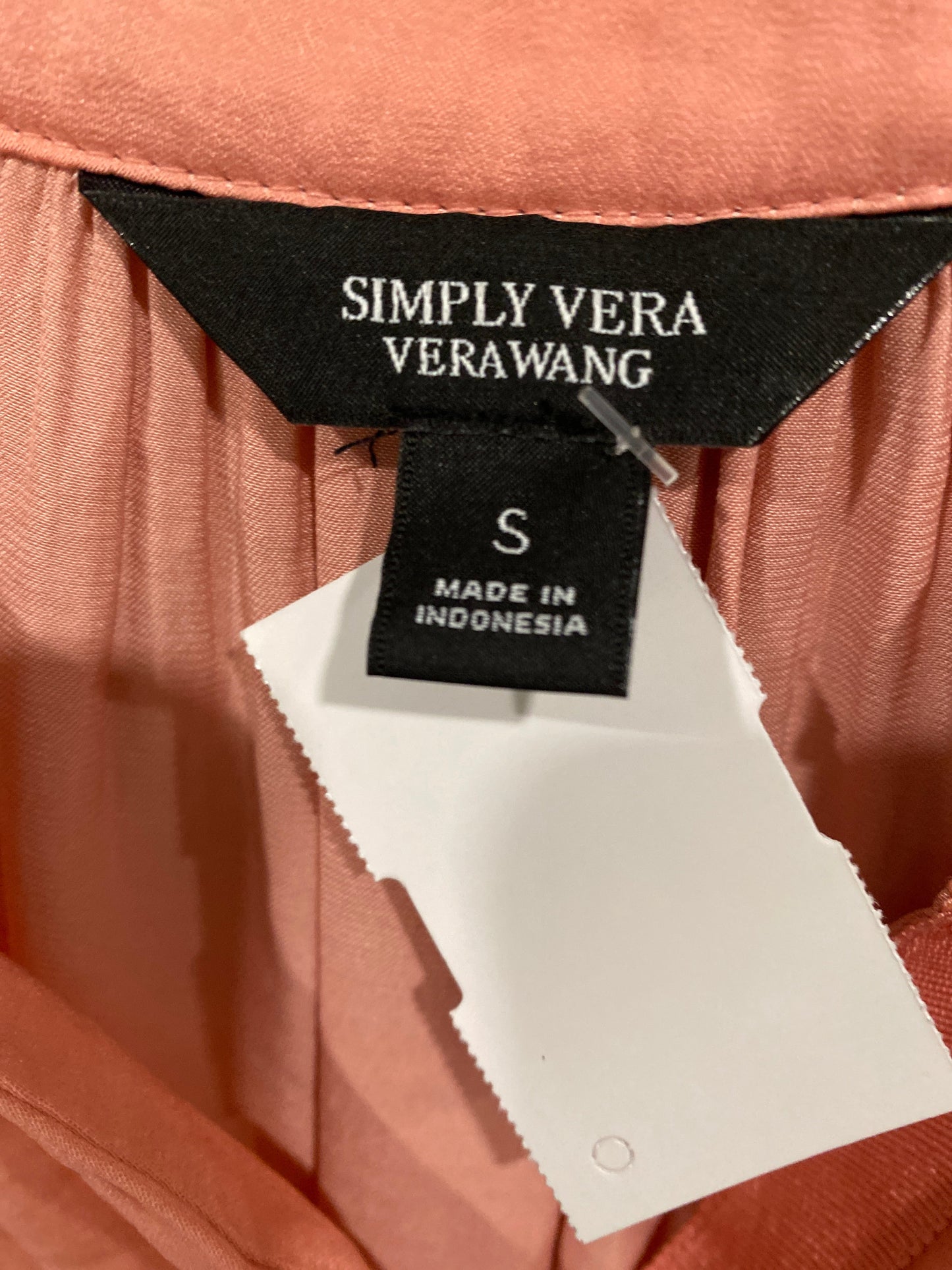 Top Long Sleeve By Simply Vera In Peach, Size: S