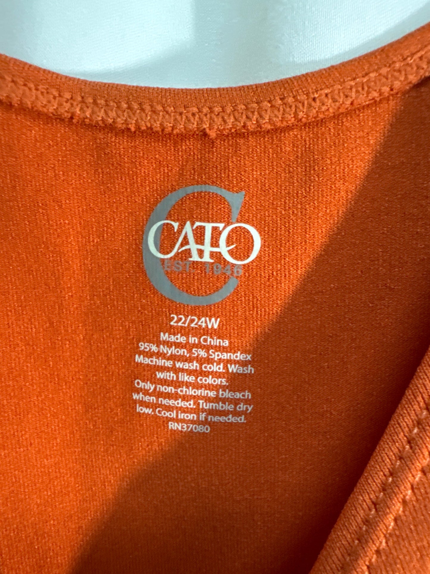 Tank Top By Cato In Orange, Size: 3x