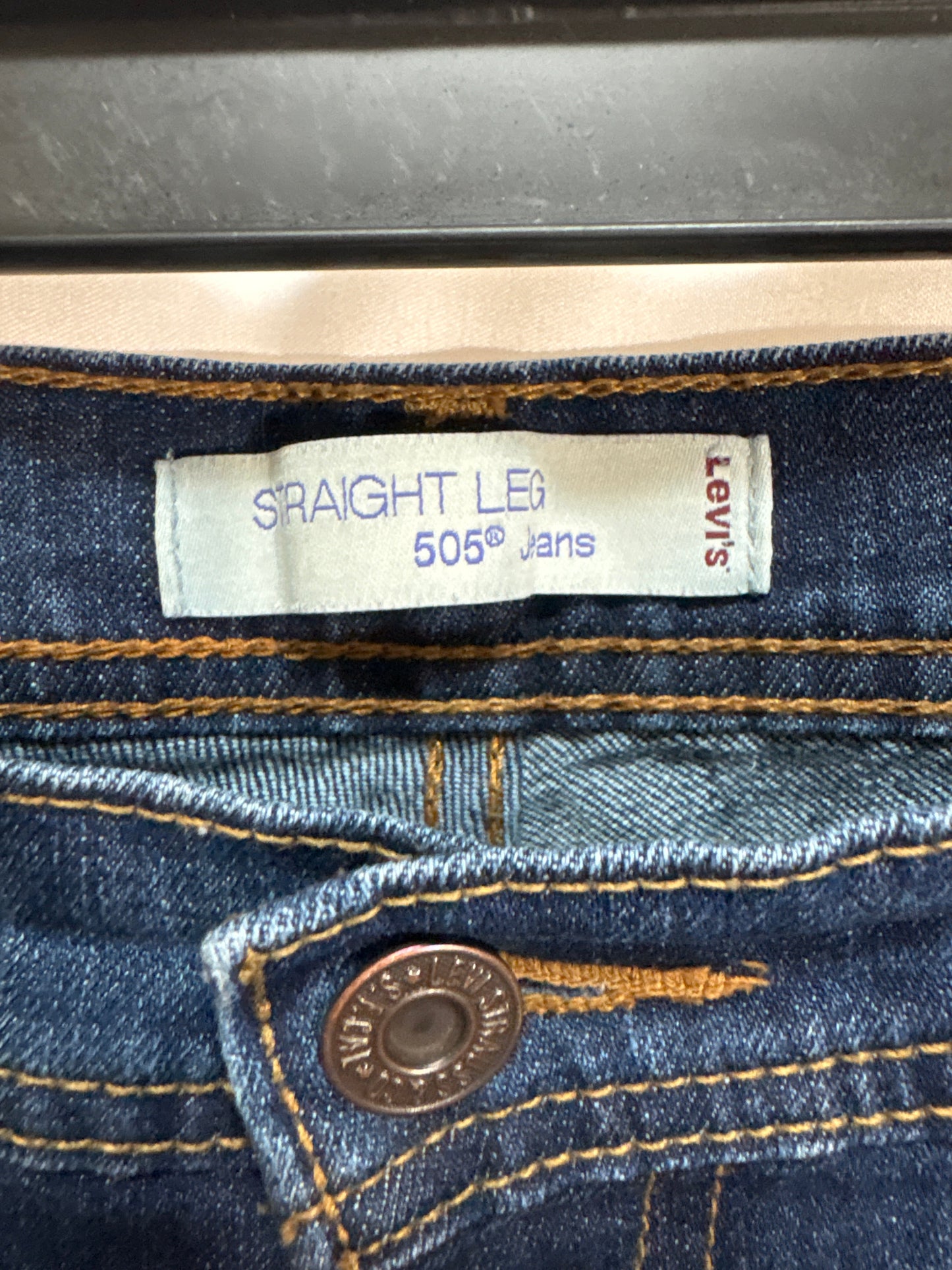 Jeans Straight By Levis In Blue Denim, Size: 12p