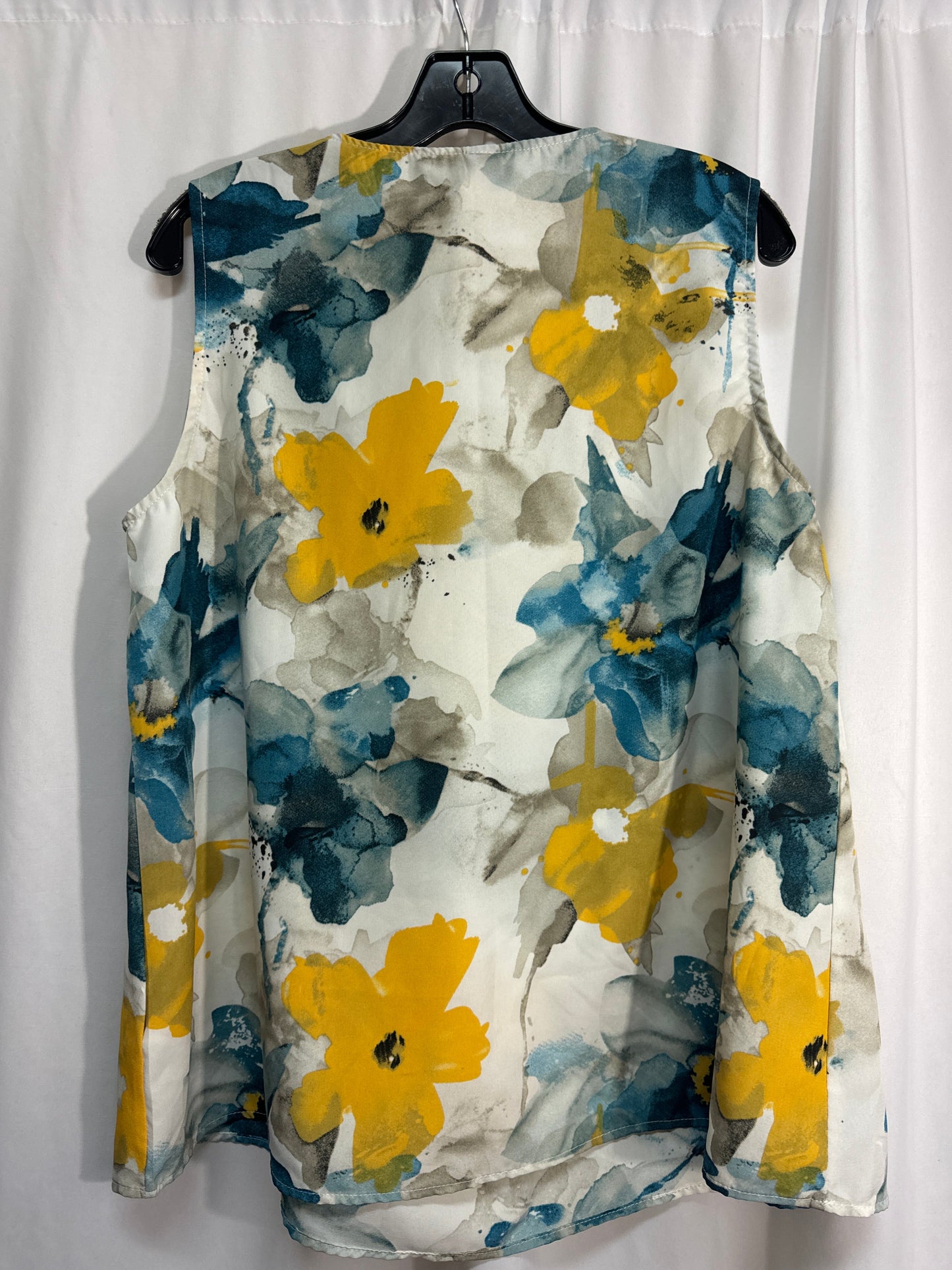 Top Sleeveless By Shein In Blue & Yellow, Size: 1x