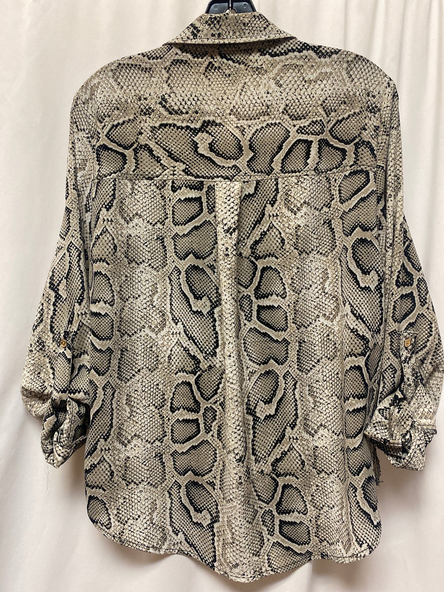 Top Long Sleeve By Michael By Michael Kors In Snakeskin Print, Size: M