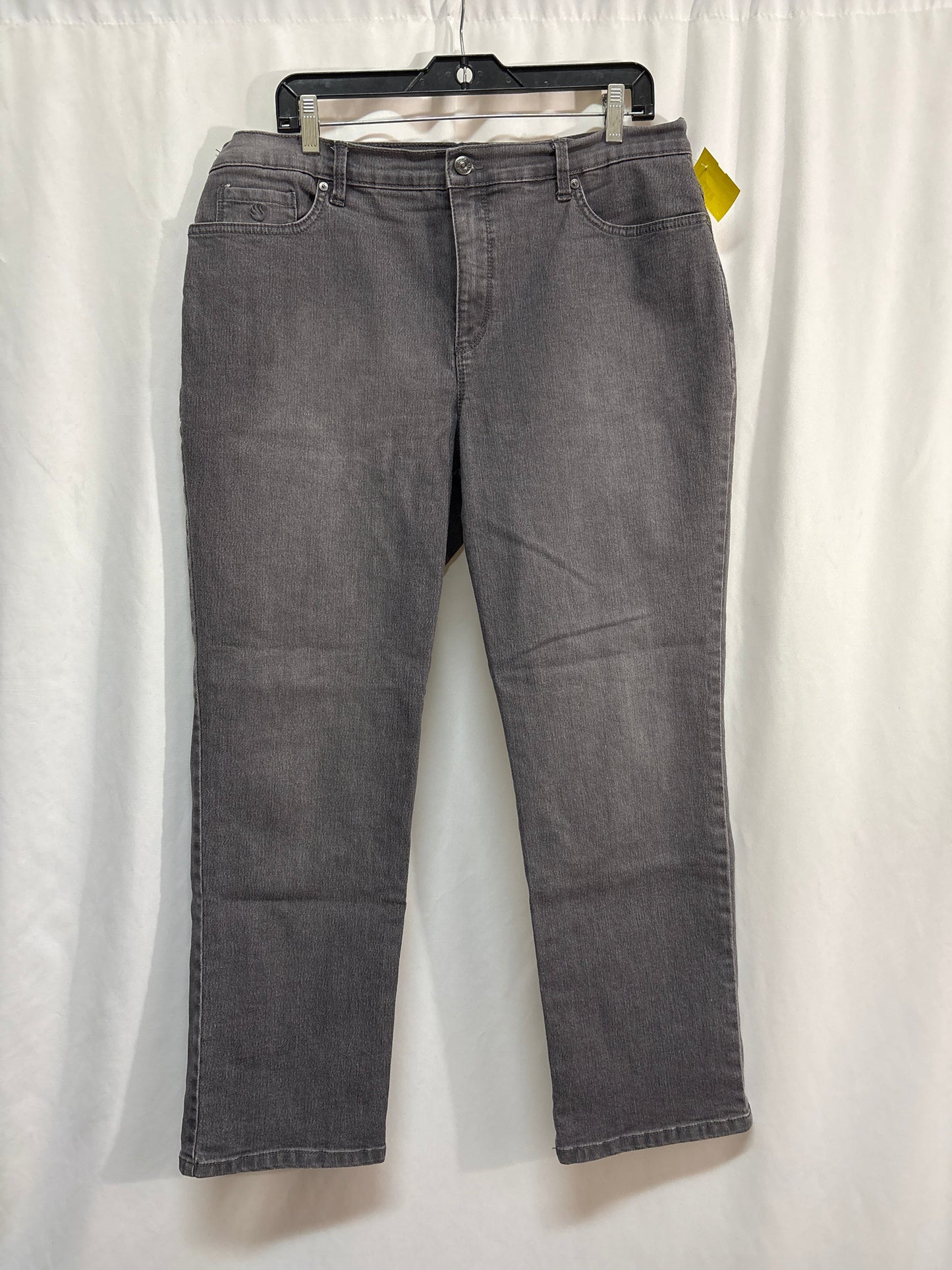 Jeans Straight By Gloria Vanderbilt In Grey Denim, Size: 16