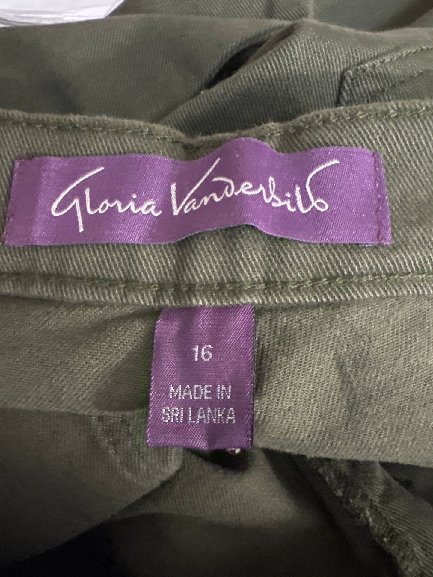 Jeans Straight By Gloria Vanderbilt In Green Denim, Size: 16