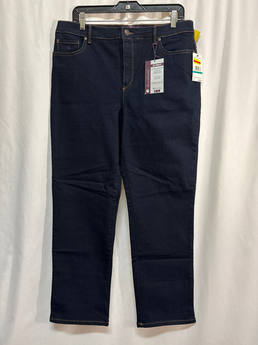 Jeans Straight By Gloria Vanderbilt In Blue Denim, Size: 16