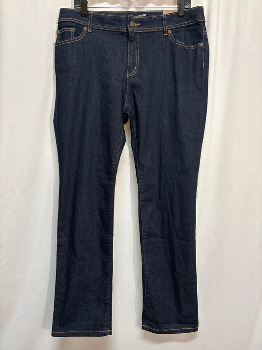 Jeans Straight By Chicos In Blue Denim, Size: 12p