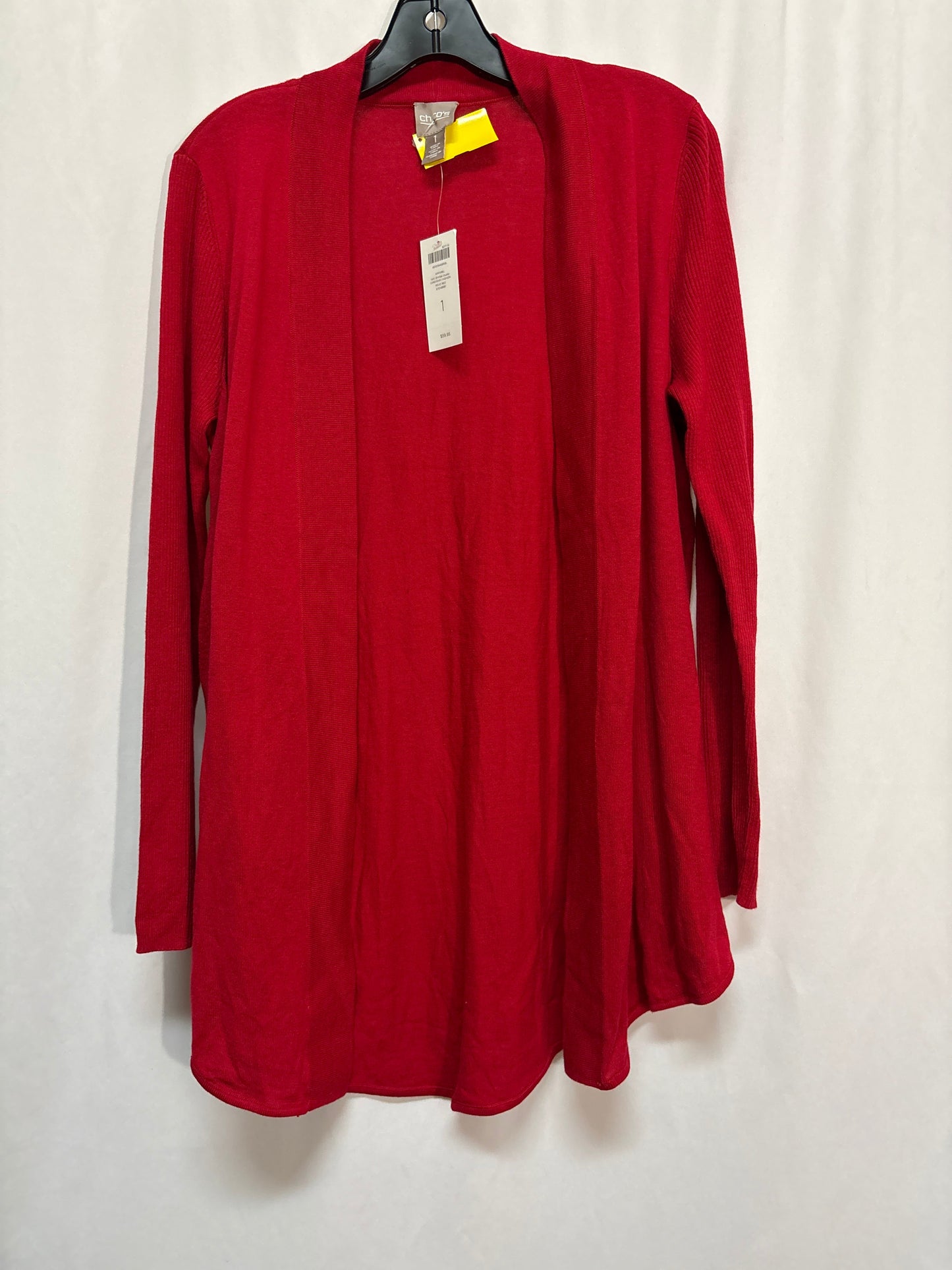 Sweater Cardigan By Chicos In Red, Size: L