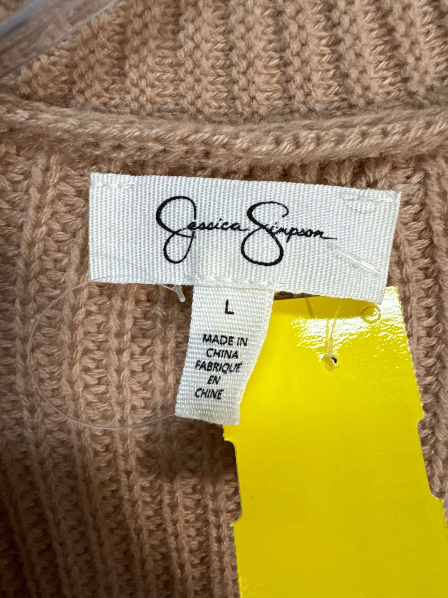 Sweater Cardigan By Jessica Simpson In Beige, Size: L