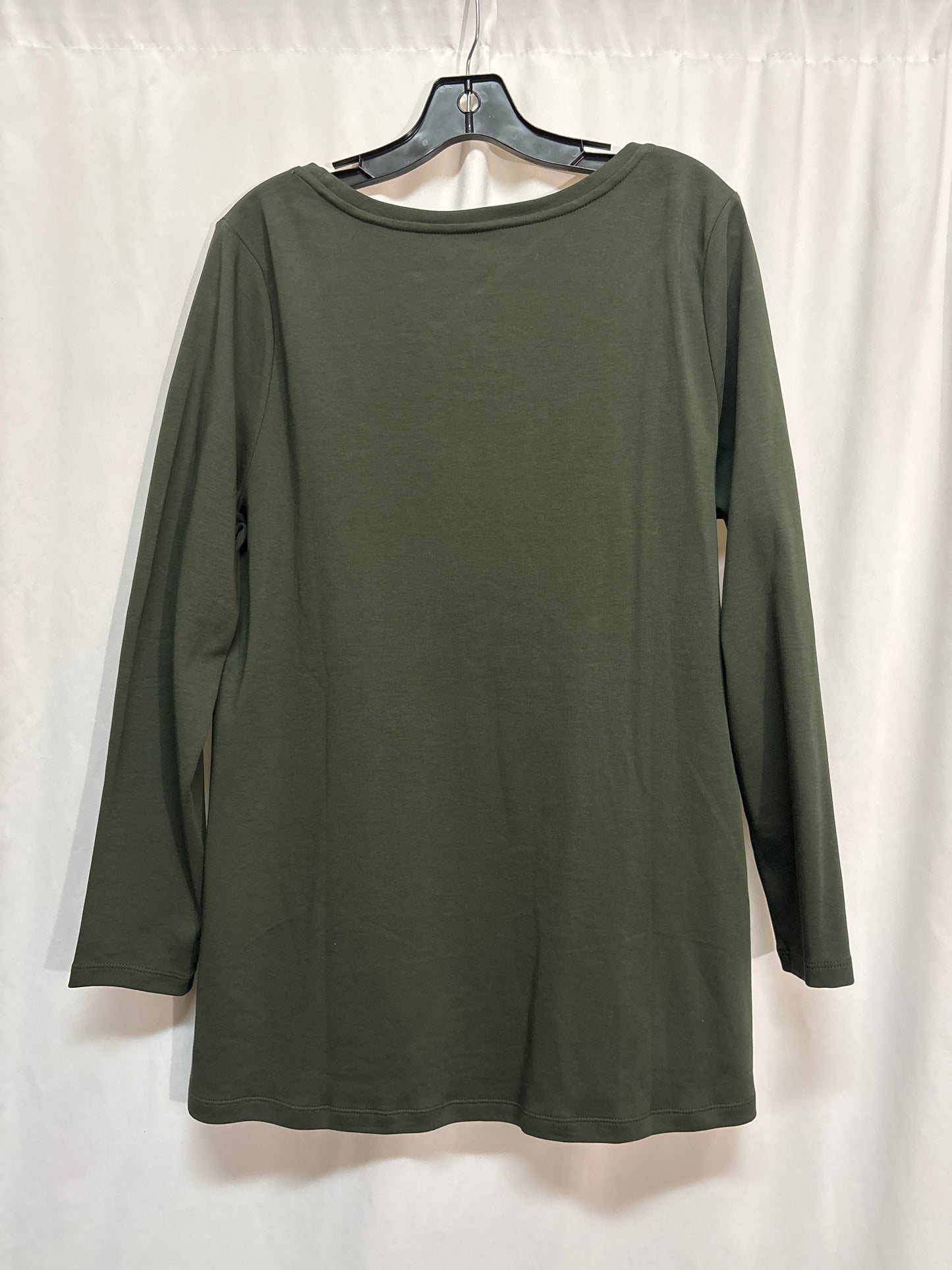 Top Long Sleeve By Isaac Mizrahi Live Qvc In Green, Size: L