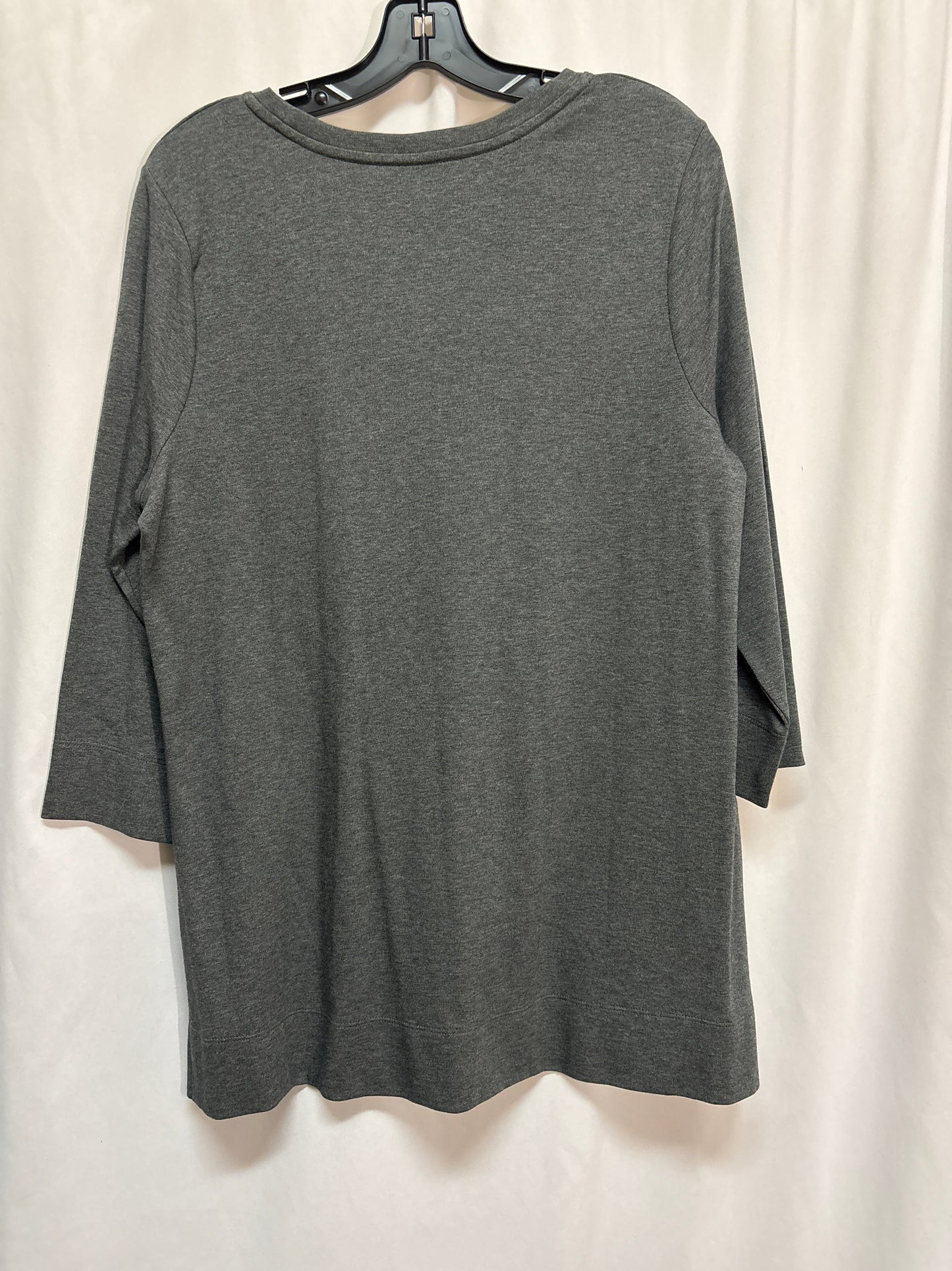 Top Long Sleeve By Isaac Mizrahi Live Qvc In Grey, Size: L