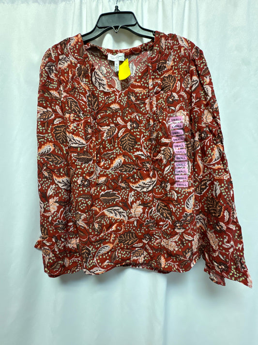 Top Long Sleeve By Jessica Simpson In Red, Size: S