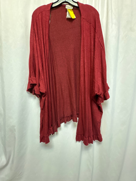 Cardigan By Clothes Mentor In Red, Size: 1x