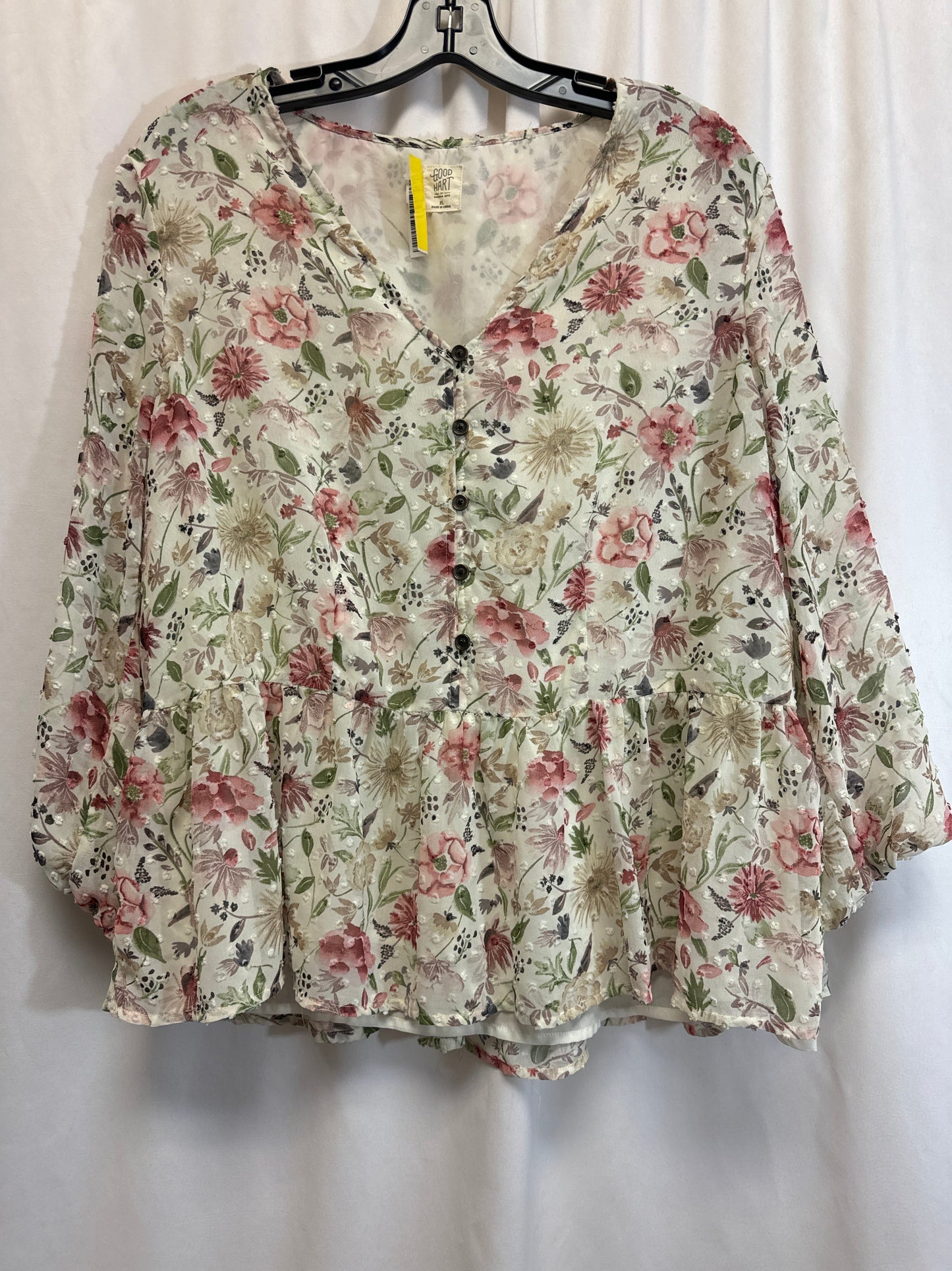 Top Long Sleeve By Matilda Jane In Cream, Size: Xl