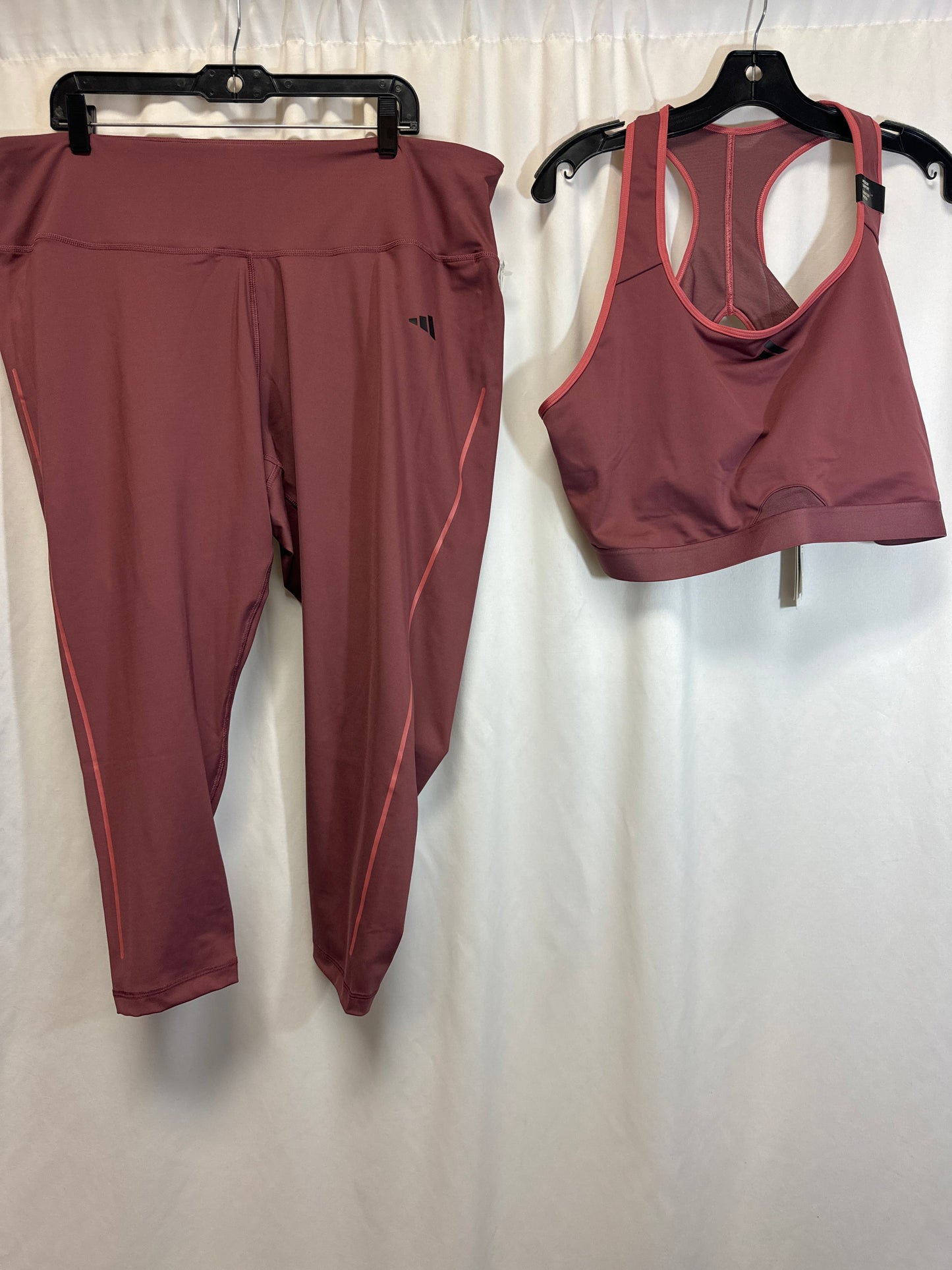 Athletic Pants 2pc By Adidas In Mauve, Size: 4x