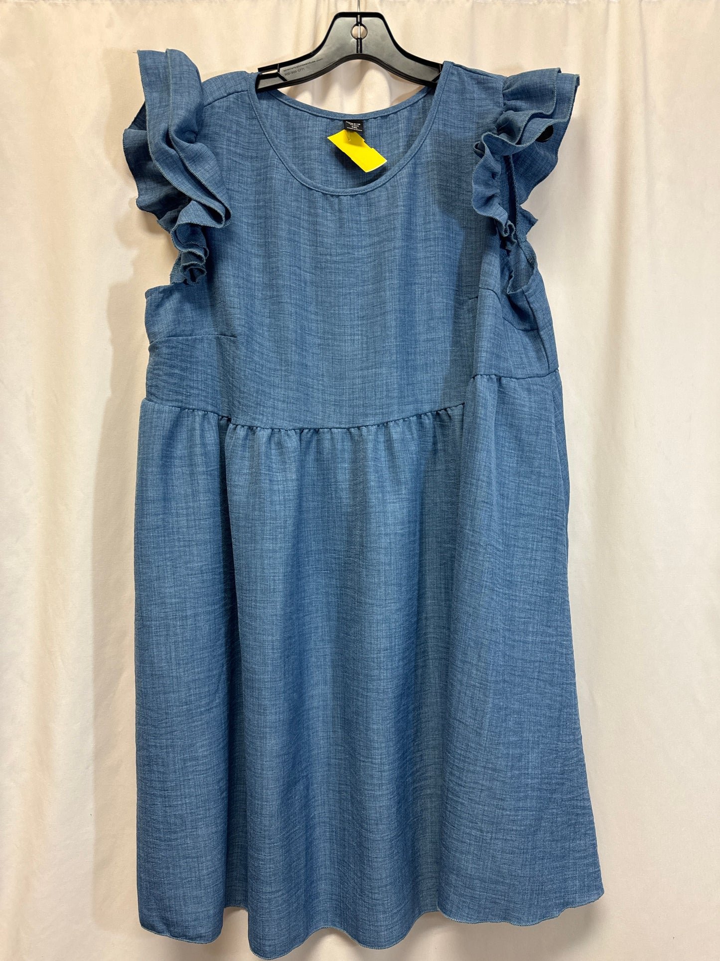 Dress Casual Midi By Shein In Blue, Size: 1x