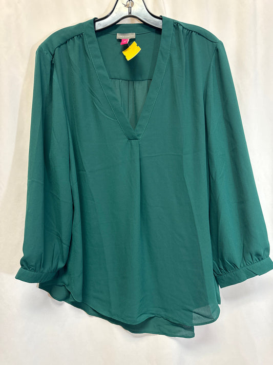 Top Long Sleeve By Vince Camuto In Green, Size: L