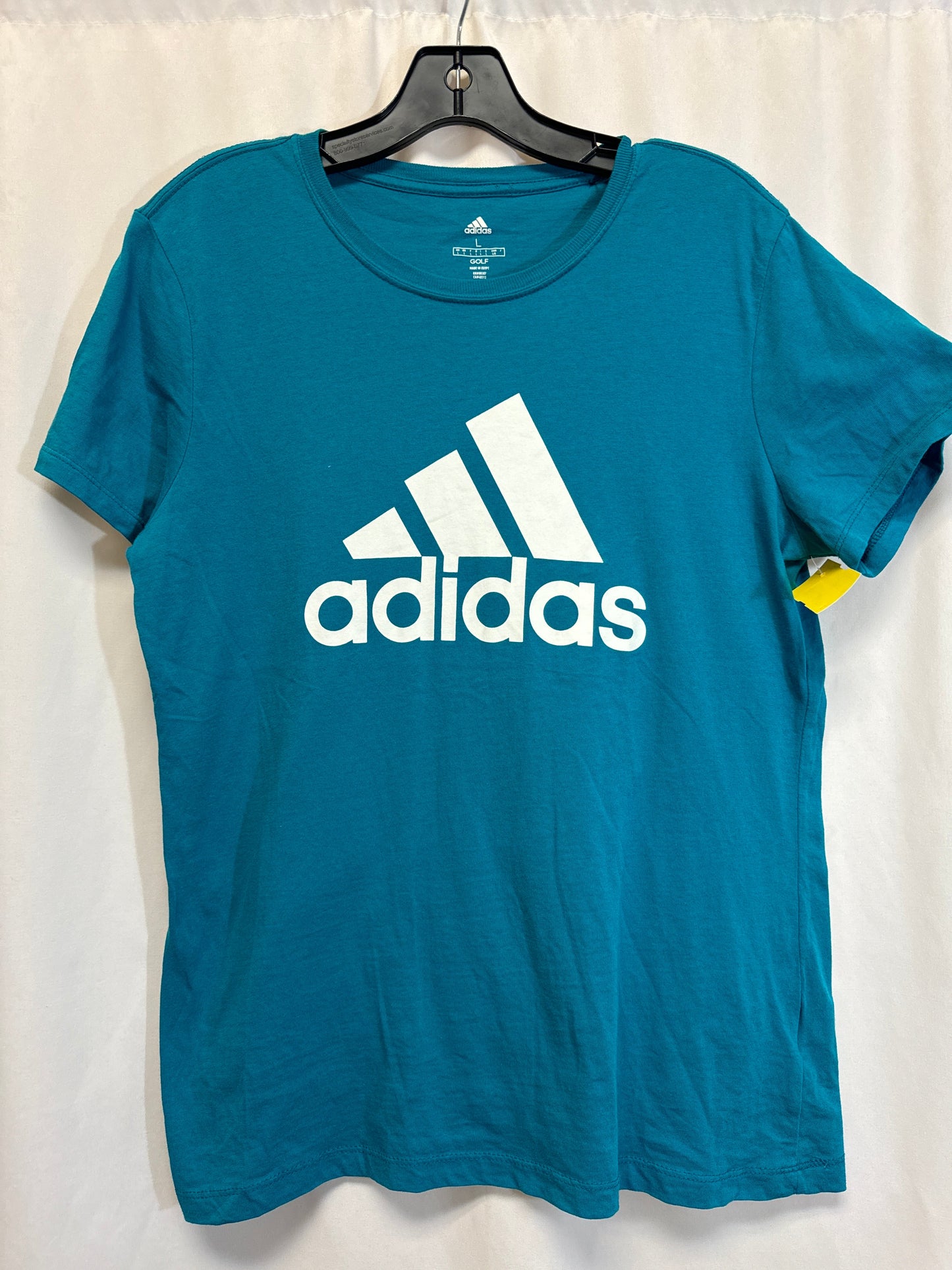 Athletic Top Short Sleeve By Adidas In Blue, Size: L