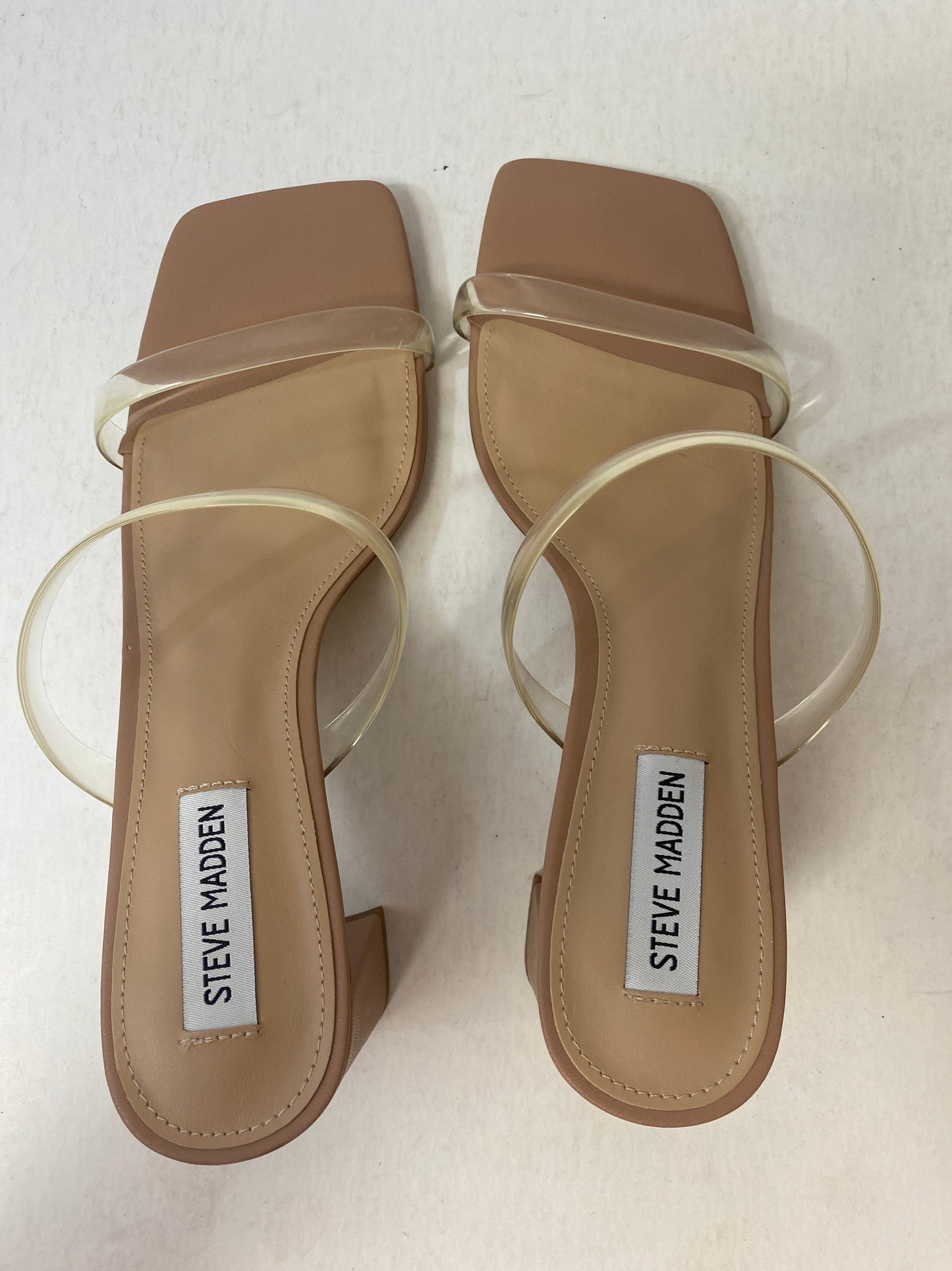 Sandals Heels Block By Steve Madden In Beige, Size: 10