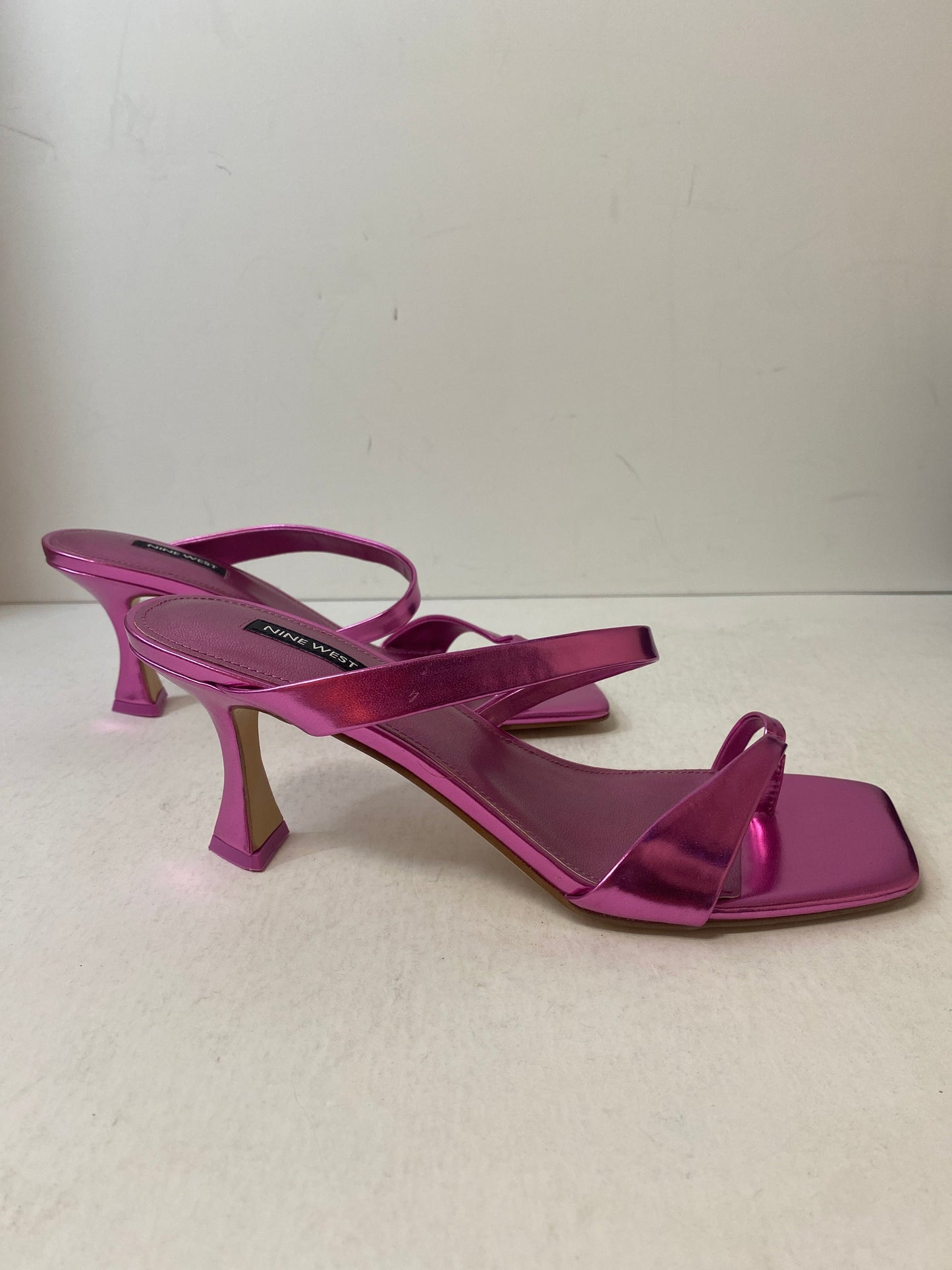 Sandals Heels Block By Nine West In Pink, Size: 10