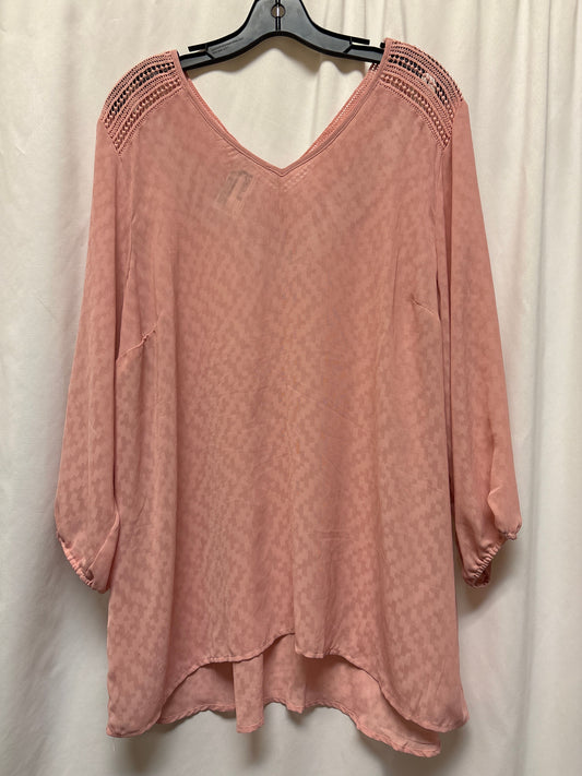 Top Long Sleeve By Maurices In Pink, Size: 2x