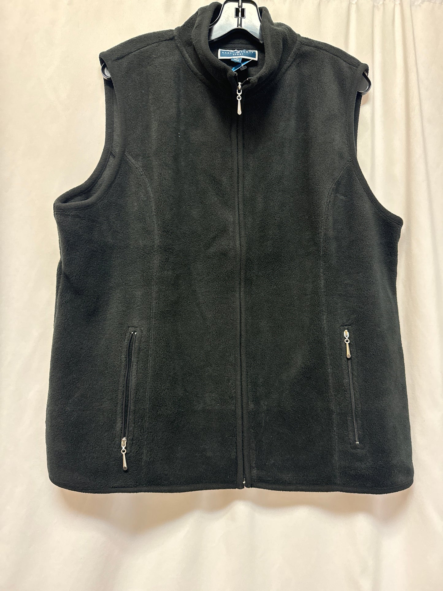 Vest Fleece By Karen Scott In Black, Size: Xl