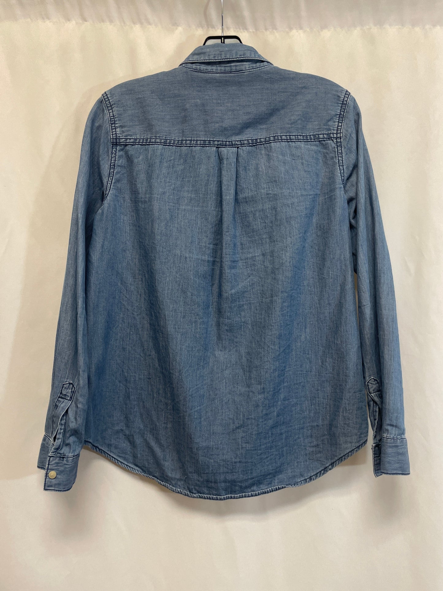 Top Long Sleeve By Ana In Blue Denim, Size: S