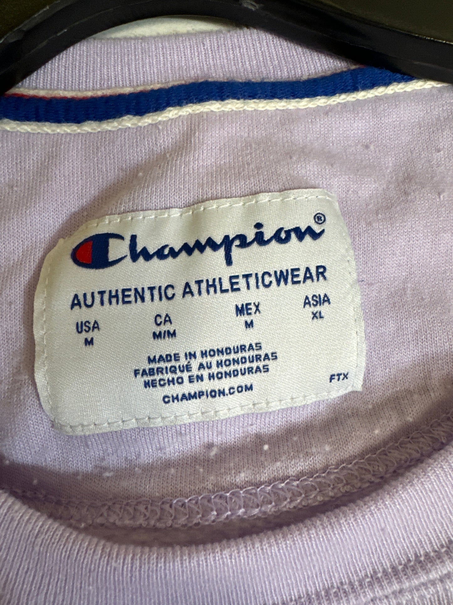 Athletic Sweatshirt Collar By Champion In Purple, Size: M