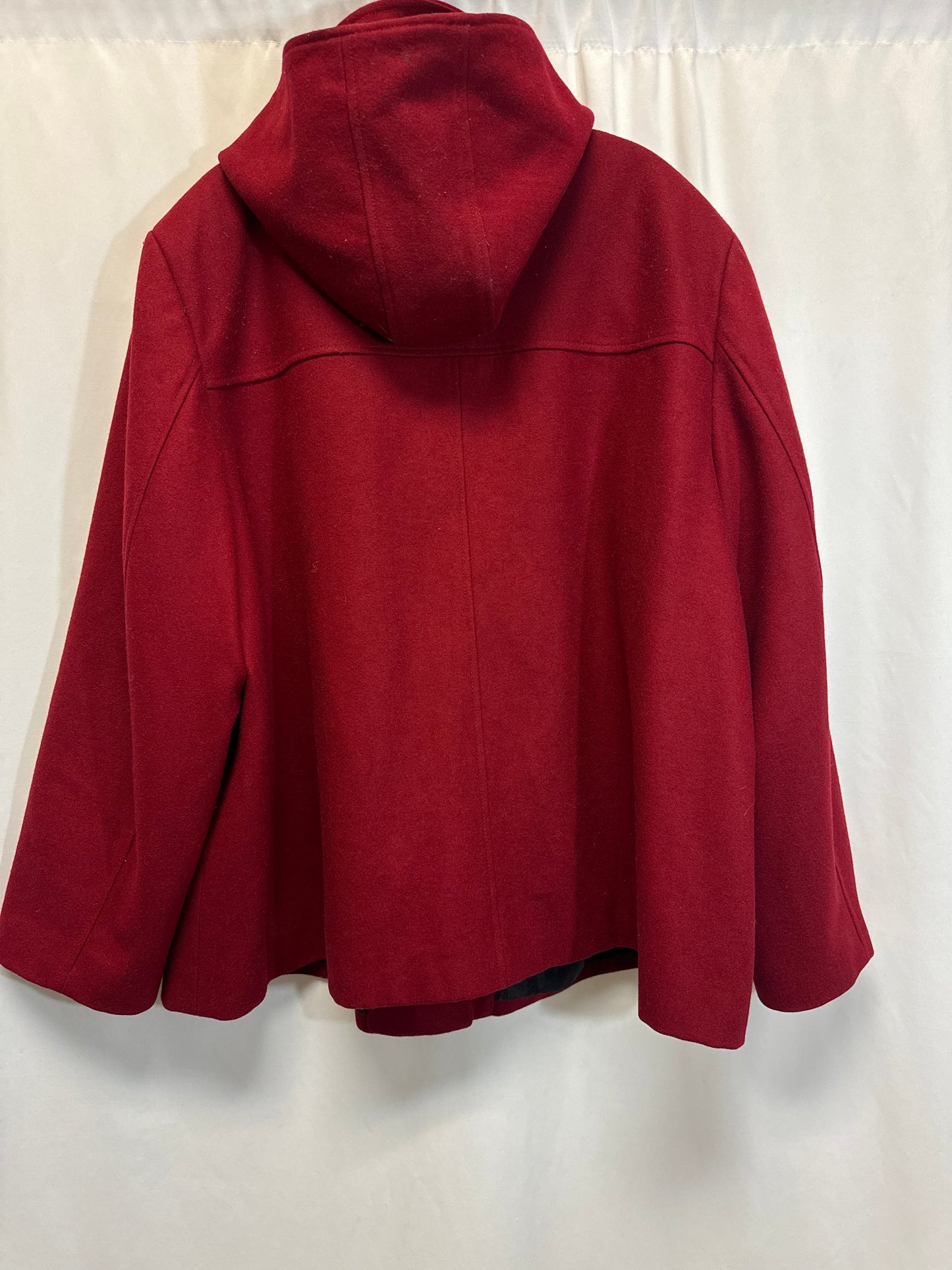 Coat Peacoat By Clothes Mentor In Red, Size: 3x