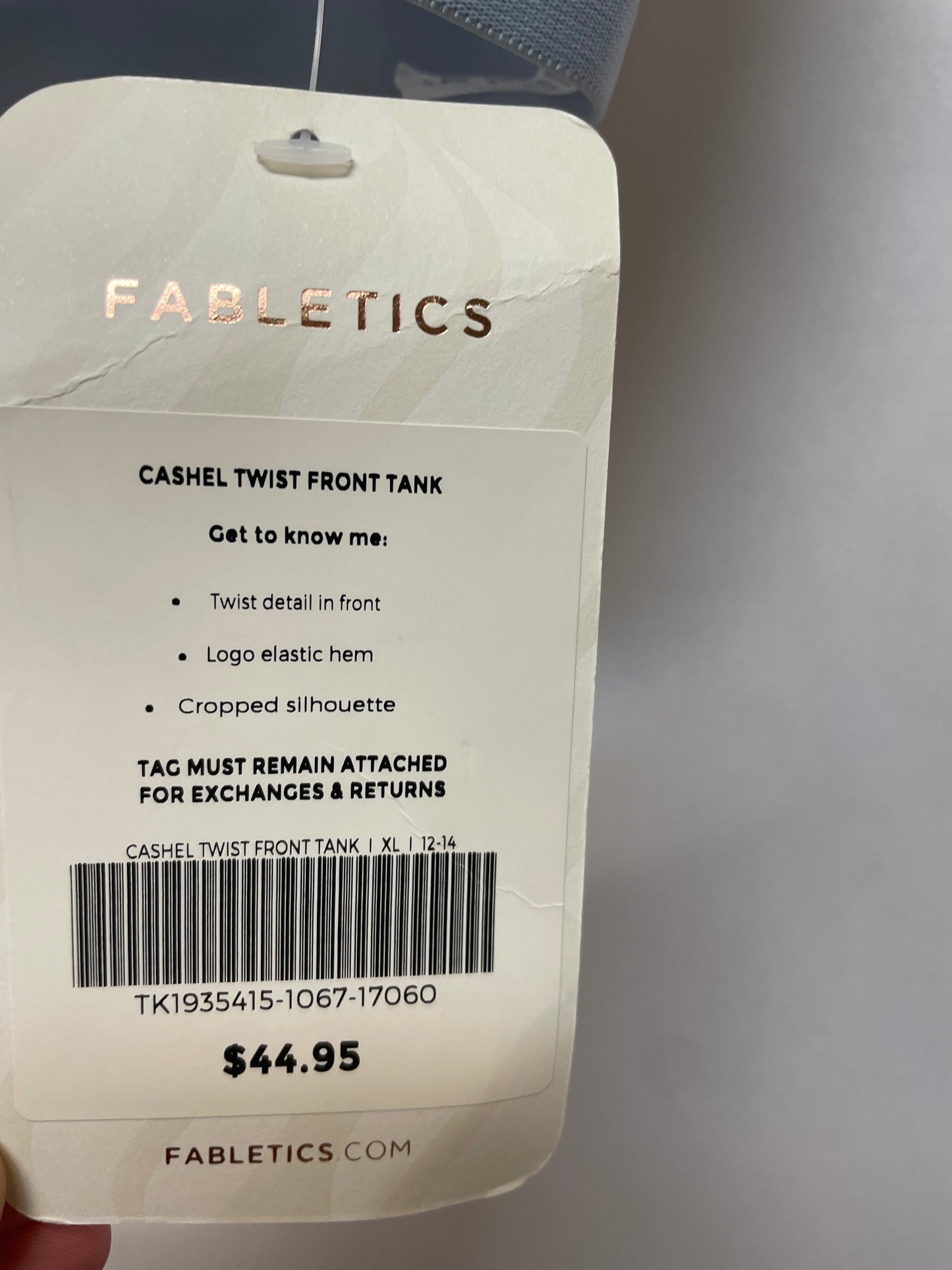 Athletic Tank Top By Fabletics In White, Size: Xl