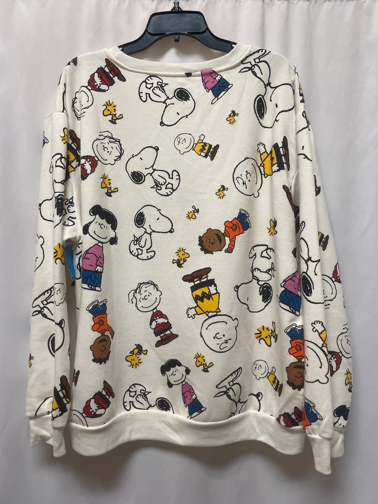 Sweatshirt Crewneck By Clothes Mentor In White, Size: 3x