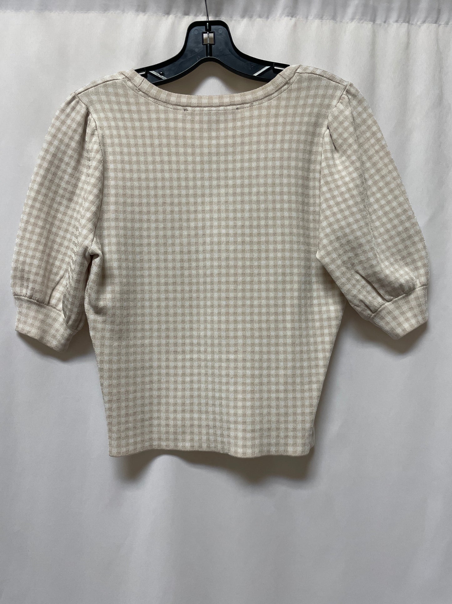 Top Short Sleeve By White House Black Market In Beige, Size: M