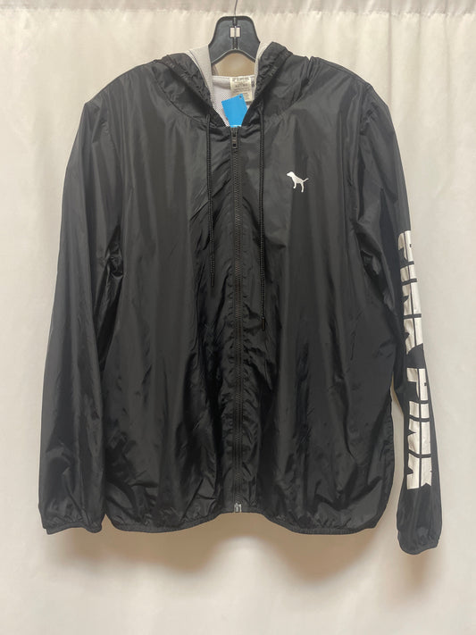 Jacket Windbreaker By Pink In Black, Size: M