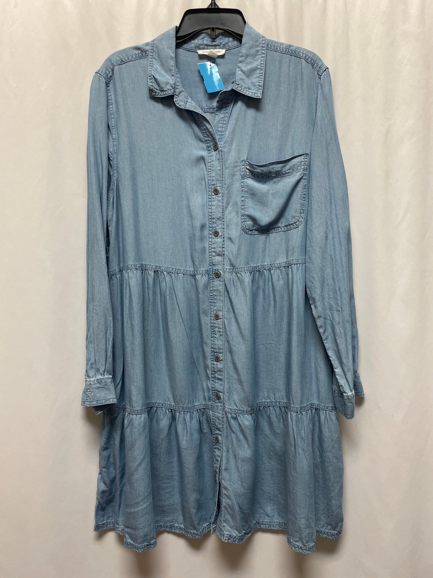 Dress Casual Midi By Beachlunchlounge In Blue Denim, Size: Xl