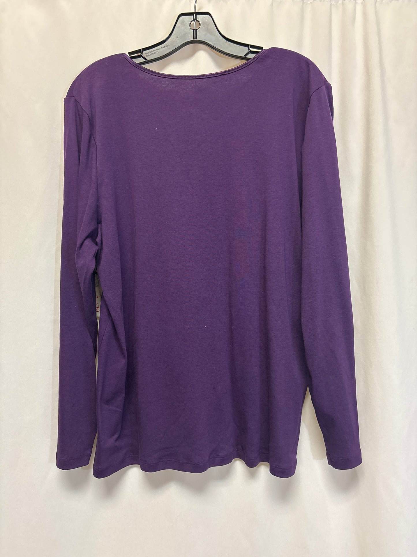 Top Long Sleeve By Cj Banks In Purple, Size: 1x