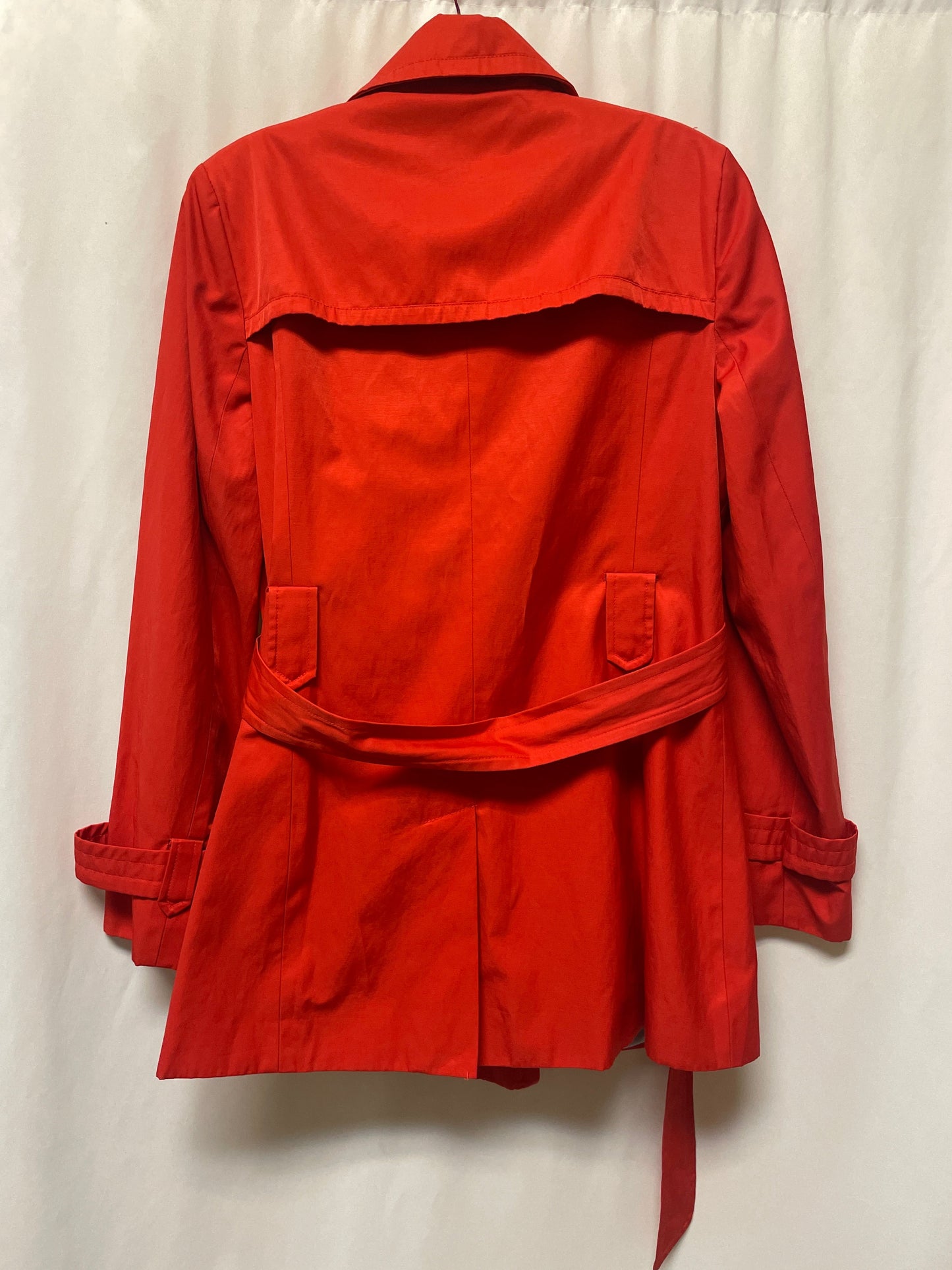 Coat Trench Coat By Calvin Klein In Red, Size: M